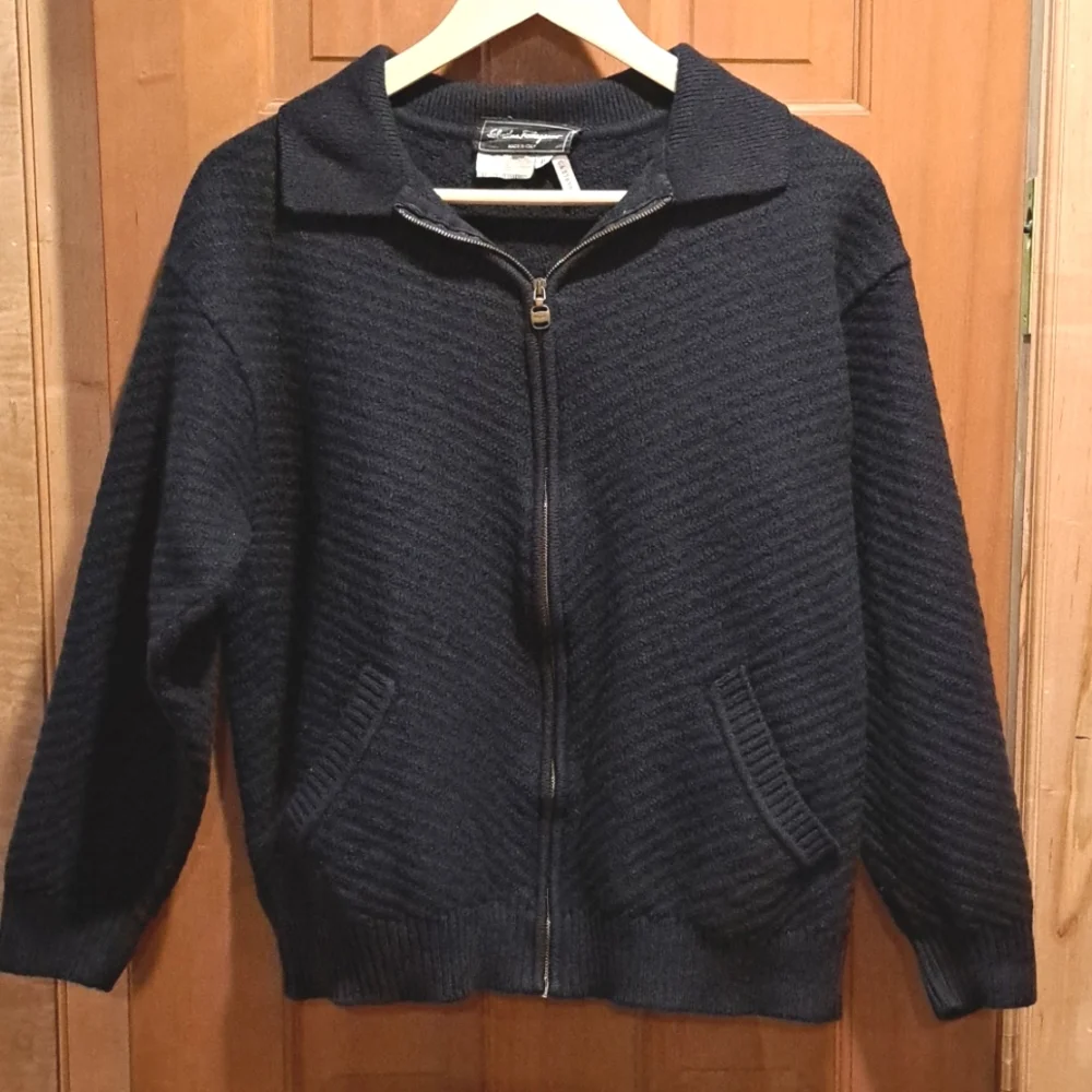 Salvatore Ferragamo wool zip up sweater M - Picture 2 of 9